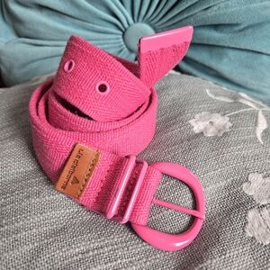Vintage Liz Claiborne Pink Woven Belt Metal Buckle ~27-30" Long